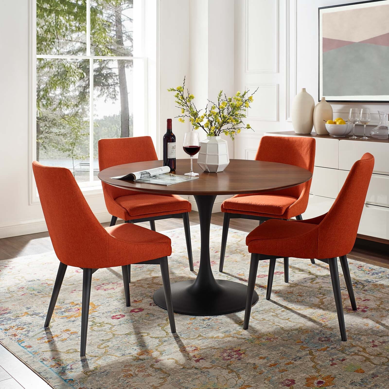 Black Walnut Round Dining Table J791028
