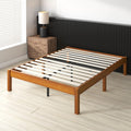 14 Inch Bamboo Platform Bed Frame, Wood Slat Support, Full Q17524