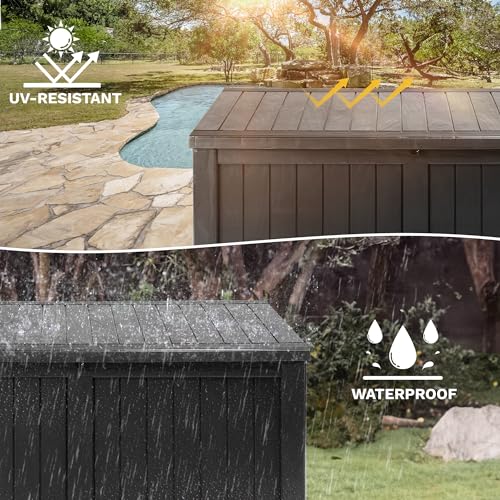 120 Gallon Black Resin Outdoor Storage Box F17091
