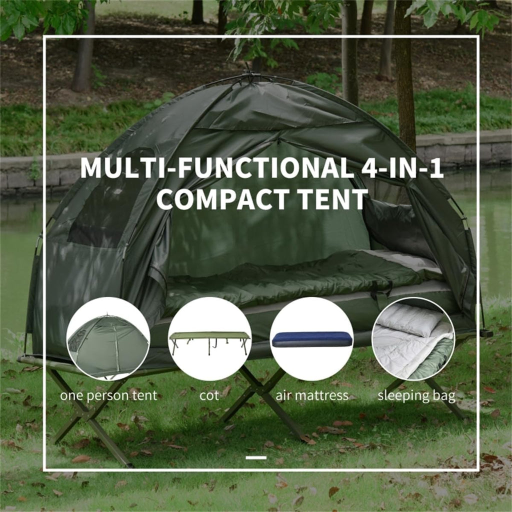 Elevated Tent Camping Cot with Sleeping Bag C5054