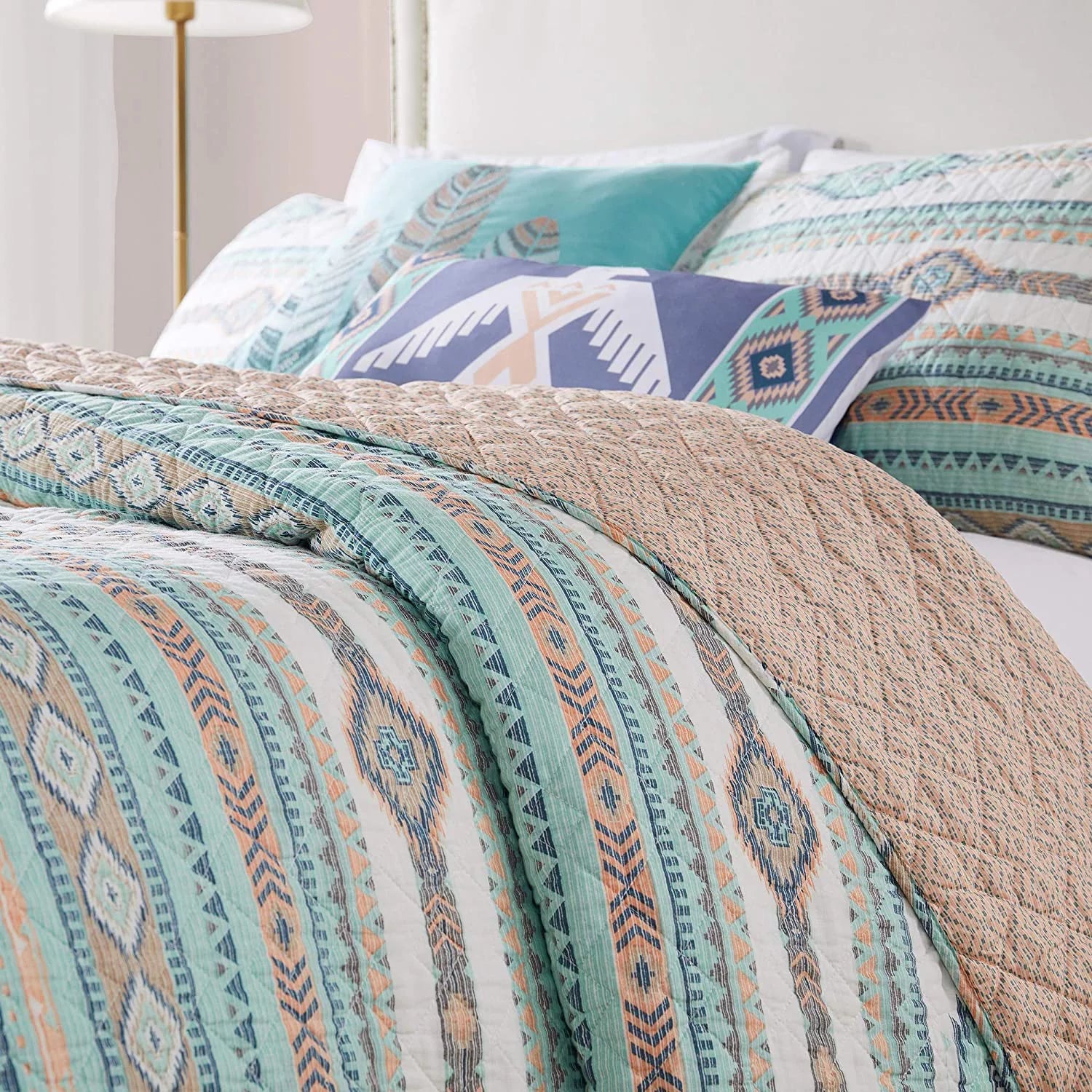 Turquoise 3-Piece King Quilt Set F92707