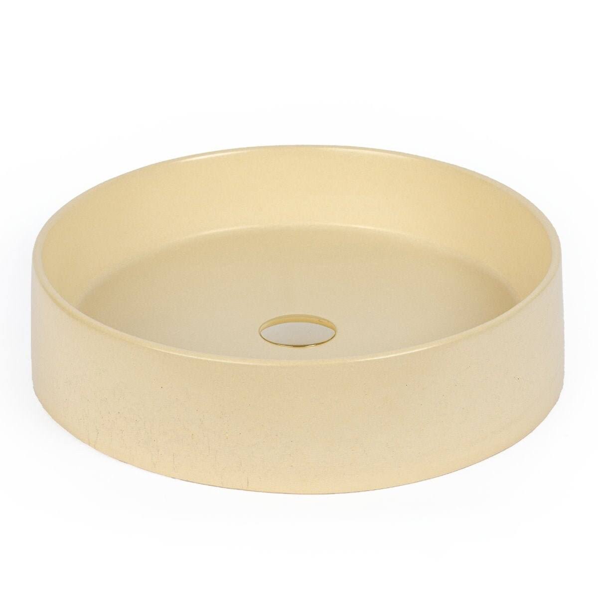 Yellow Concrete Vessel Sink U119157