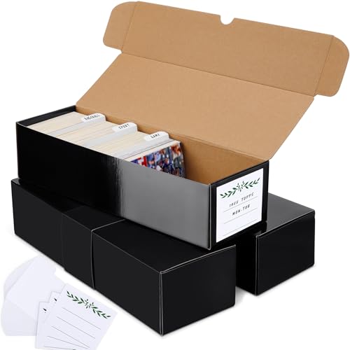 White Cardboard Card Storage Box with Dividers, pack of 3 U335474