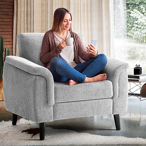 Blue Chenille Accent Chair with Wood Legs, 2PCS U388180