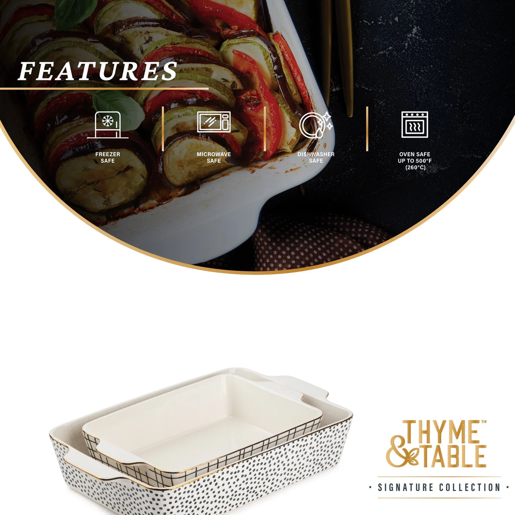 Stoneware Rectangular Baker, 2-Piece Set N946622