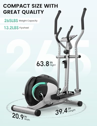 Compact Elliptical Exercise Machine with 8 Levels Adjustable Resistance T71400