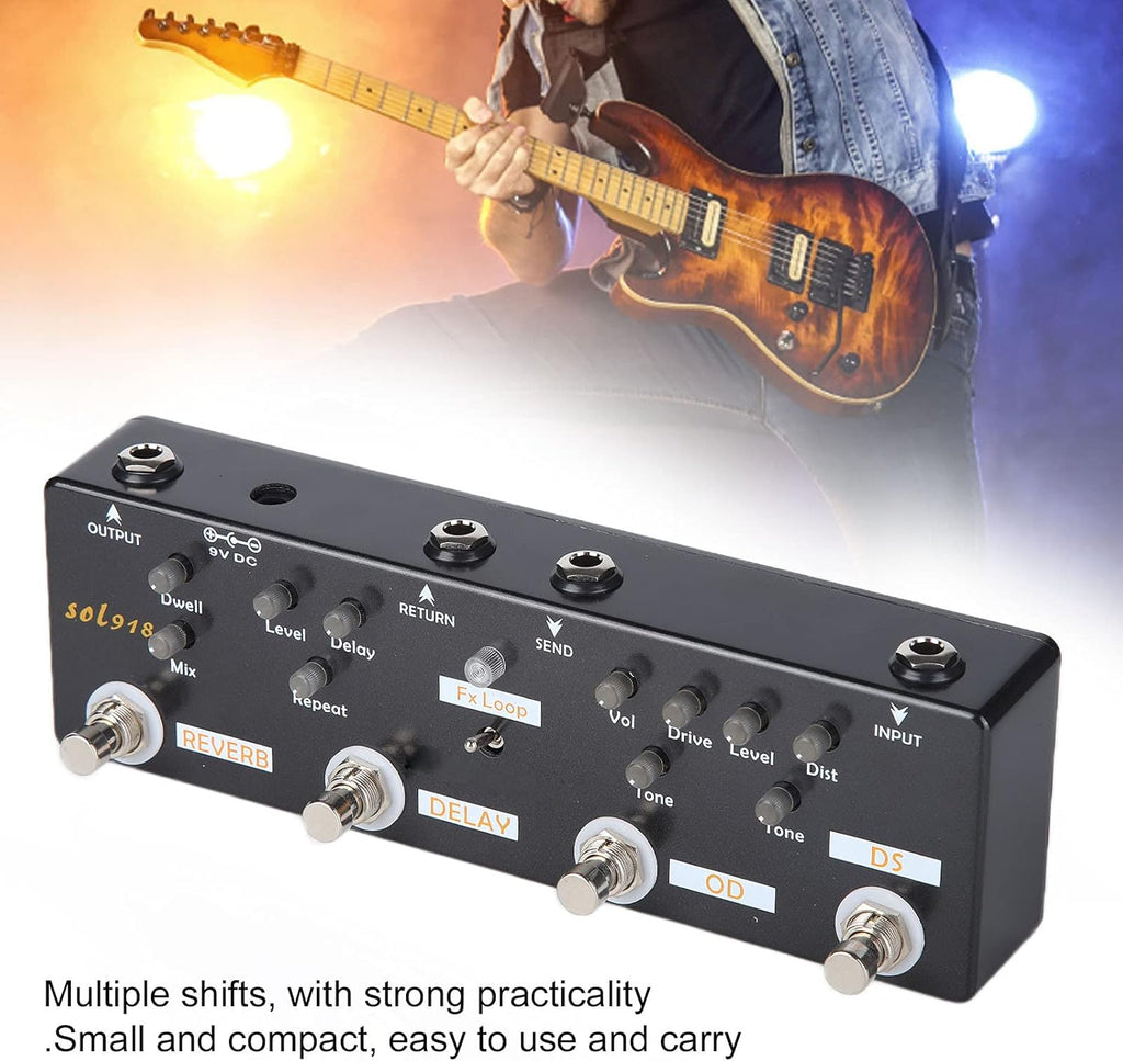 5 Mode Reverb Delay Distortion Overdrive Guitar Effect Pedal M513