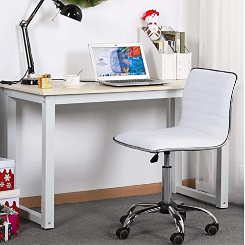 Low Back Armless PU Leather Desk Chair with Wheels M97698