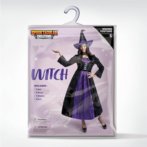 Witch Costume Women with Witch Dress Hat Accessories Y9873