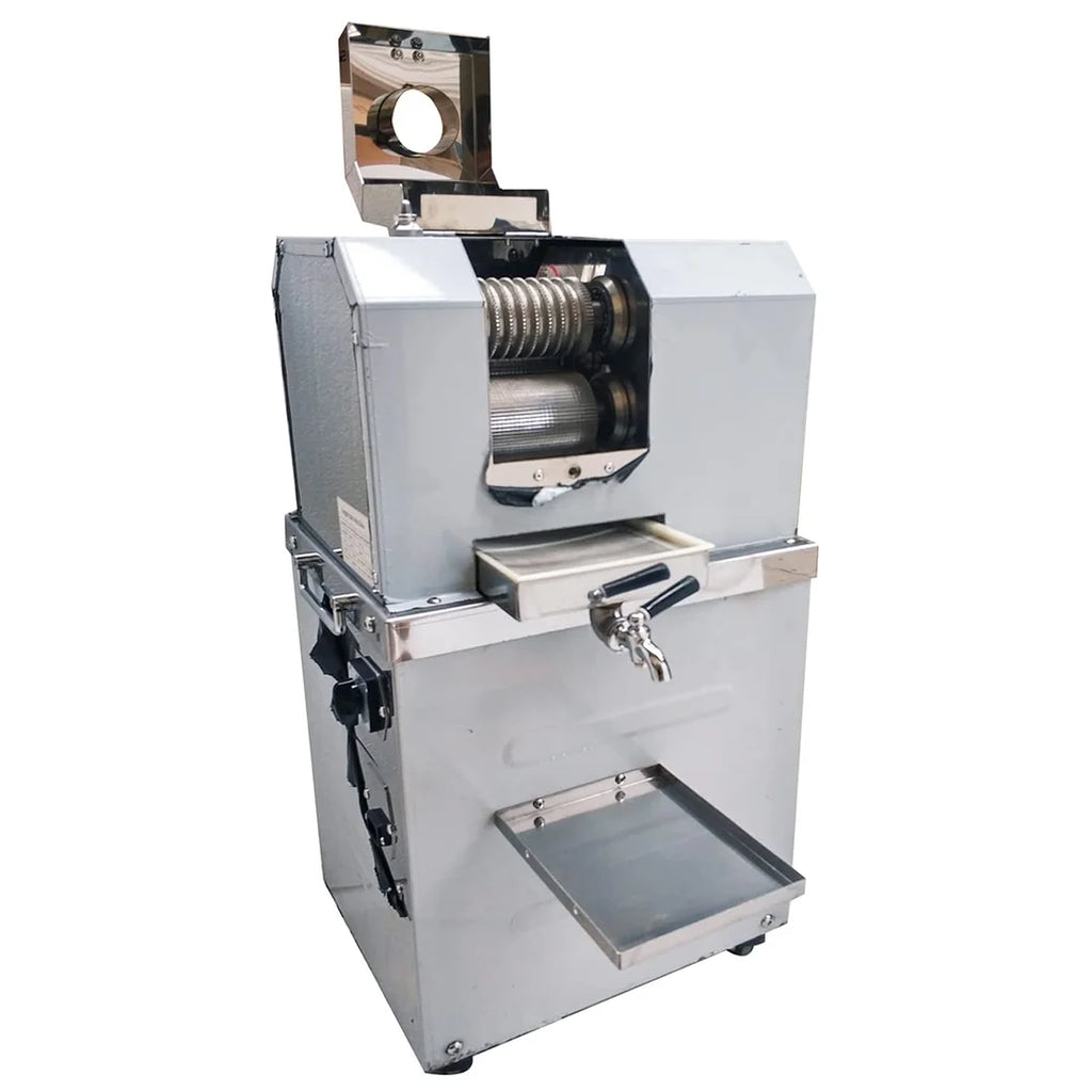 Vertical Electric Sugarcane Juicer Juice Press Machine 4 Rollers Stainless Steel Silver E827