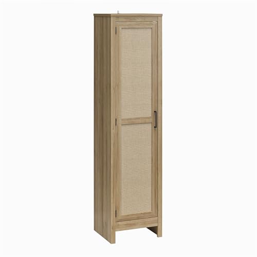 Black Oak 1-Door Tall Cabinet U45948