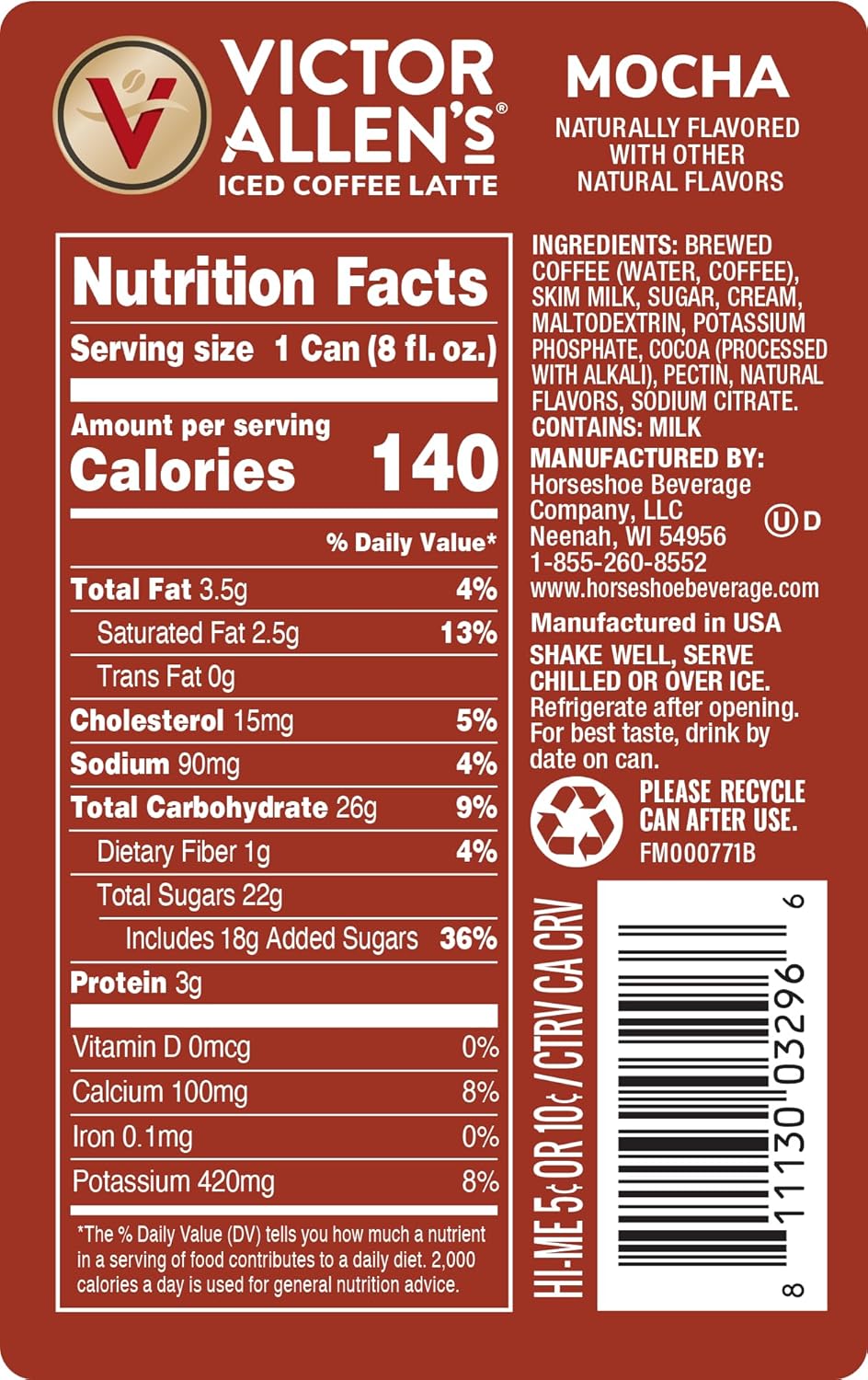 8oz Canned Coffee Latte (12 Pack) F9528