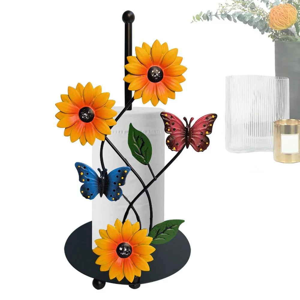Painted Butterfly Vertical Paper Towel Rack Y934167
