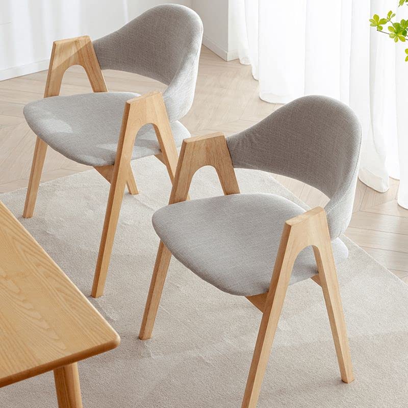 4-Piece Upholstered Arm Chair Natural Wood Side Chair M395