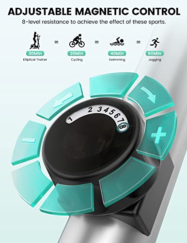 Compact Elliptical Exercise Machine with 8 Levels Adjustable Resistance T71400