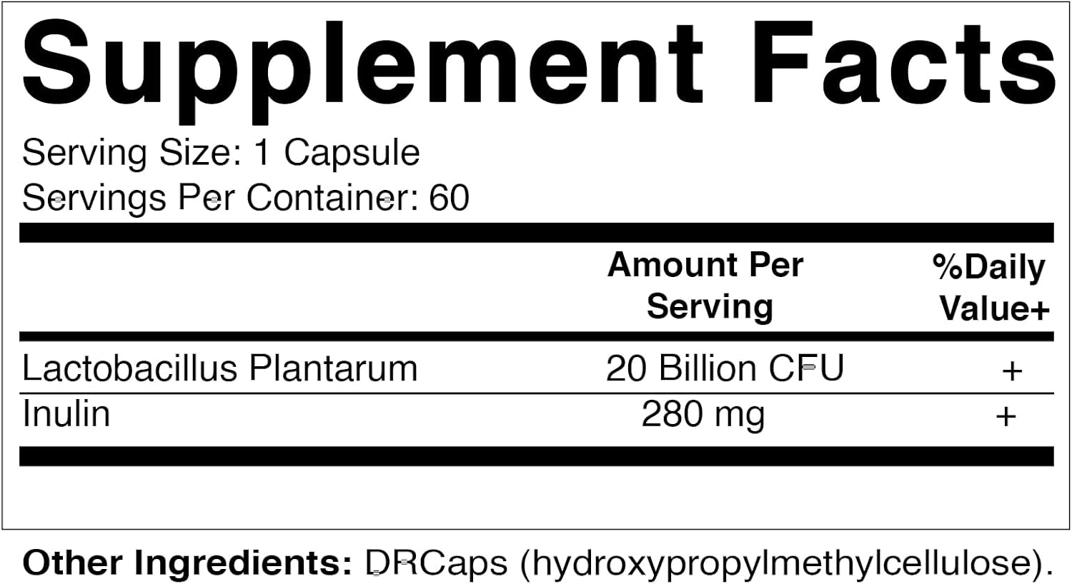 20 Billion per Capsule 60 Count Lactobacillus Plantarum DR Capsule Q566843