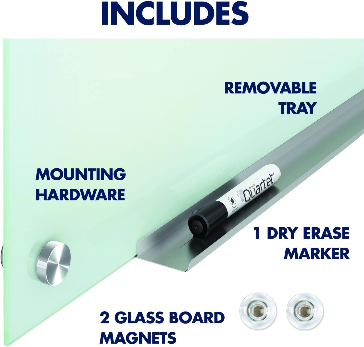 Magnetic Glass Dry Erase White Board, 6' x 4' D540