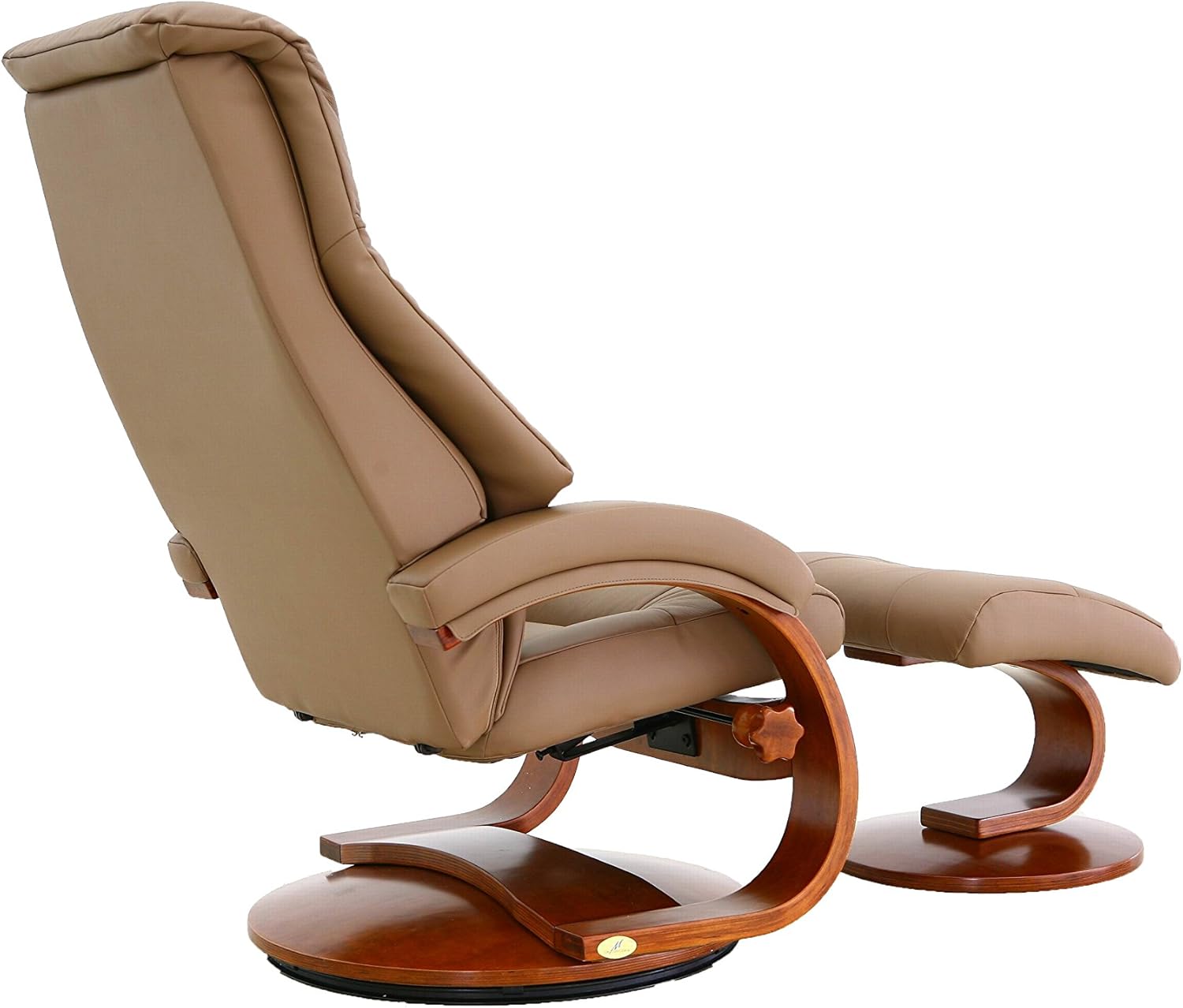 Sand Top Grain Leather Recliner and Ottoman B154672