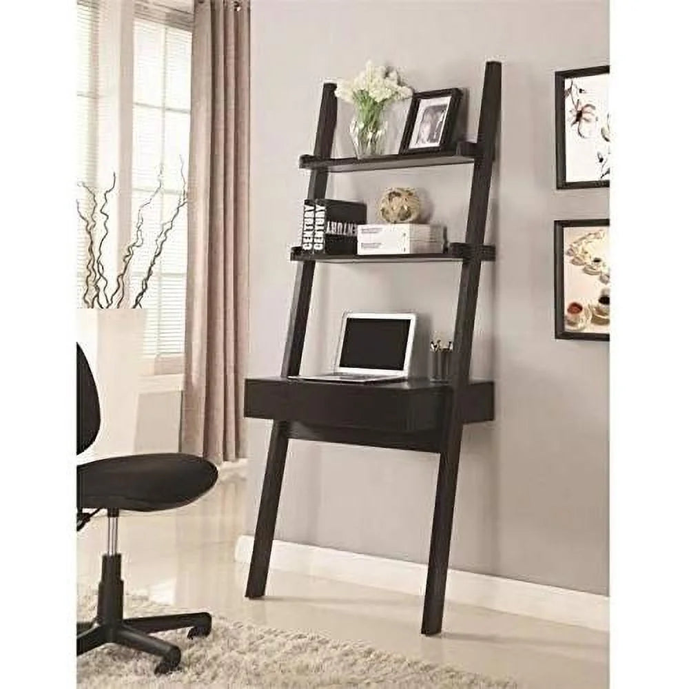 Cappuccino Wall Leaning Ladder Writing Desk M8337
