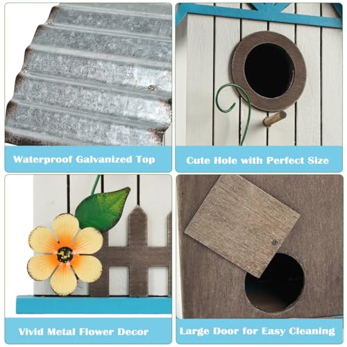 Blue Bird Houses Wooden Bird Nesting Box Y7653