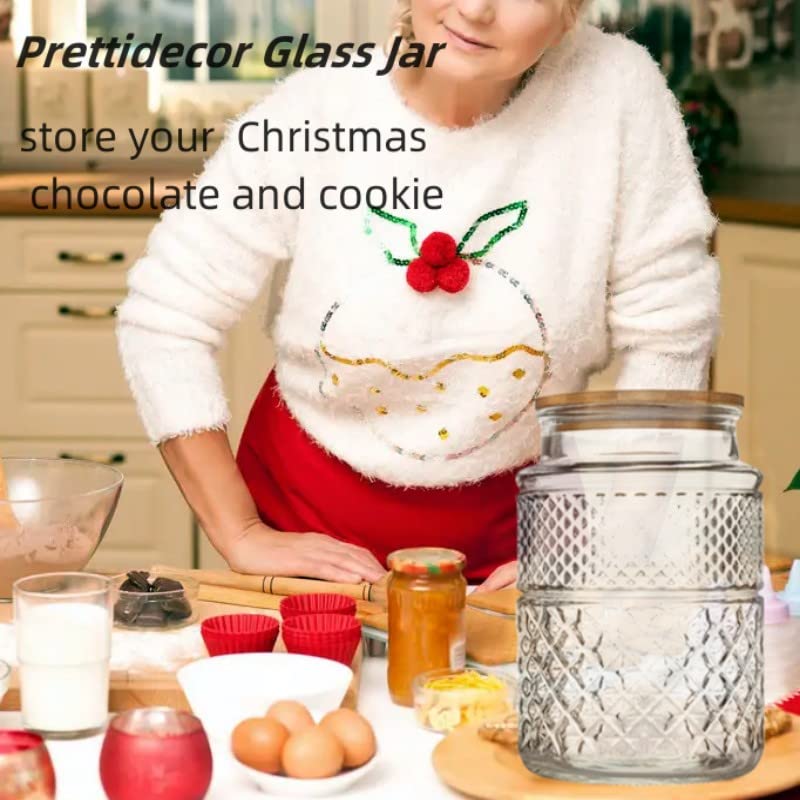 1 Gallon Glass Cookie Jar with Bamboo Lid A27111