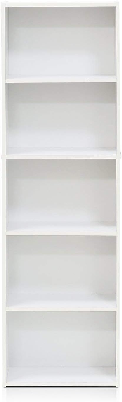 White 2 Pack 5-Tier Open Shelf Bookcase Z4752