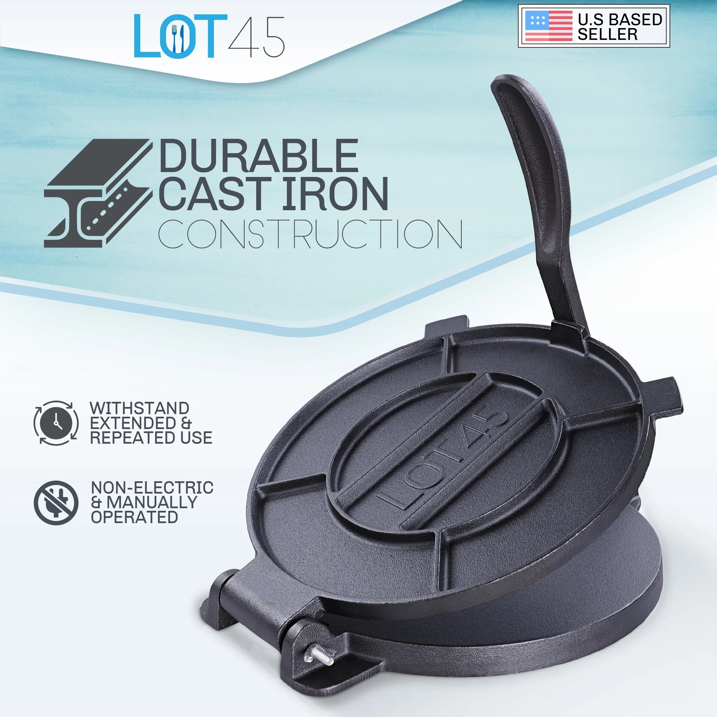 Cast Iron Tortilla Press with 100 Paper Sheets O86953