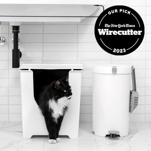 Gray Flip Litter Box with Reusable Litter Liner E9016