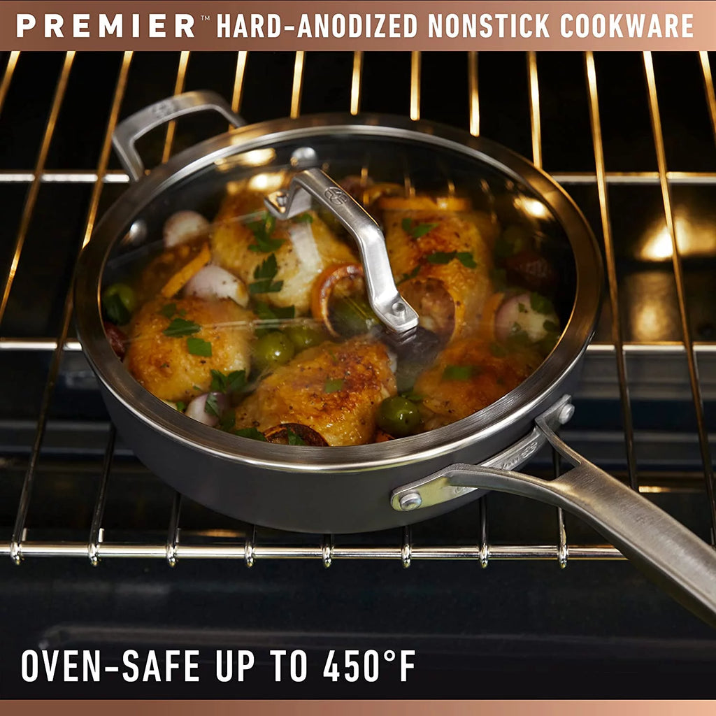 13-Inch Hard-Anodized Nonstick Deep Skillet with Lid B800702