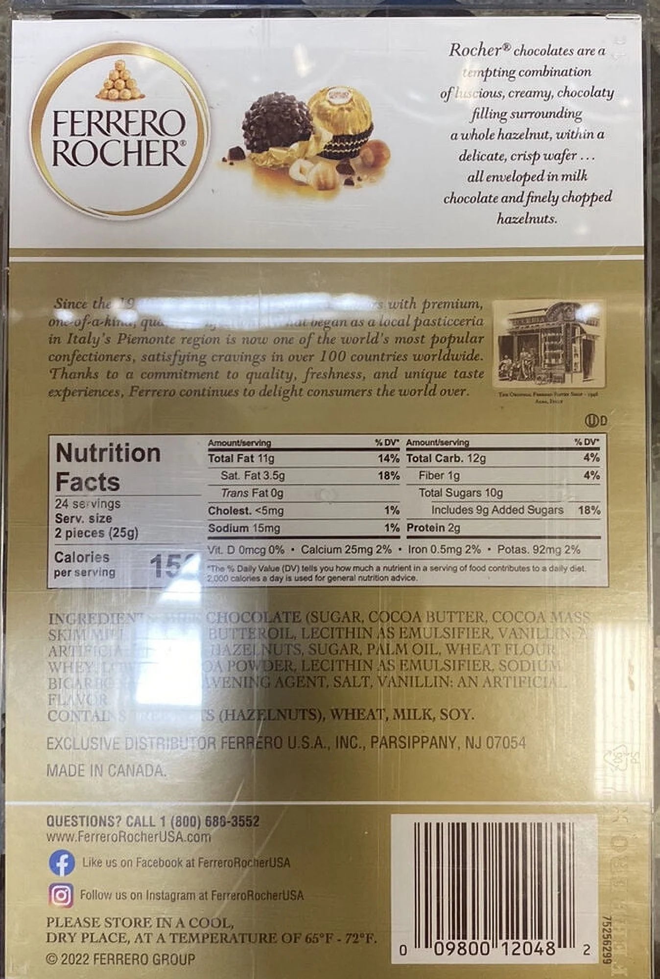 21.2 oz 48 Pieces Hazelnut Chocolates W4442