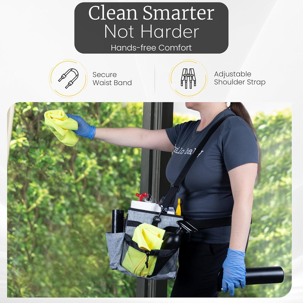 Large Cleaning Caddy with Handles and Strap, 3 Microfiber Cloths and 2 Spray Bottles G121603