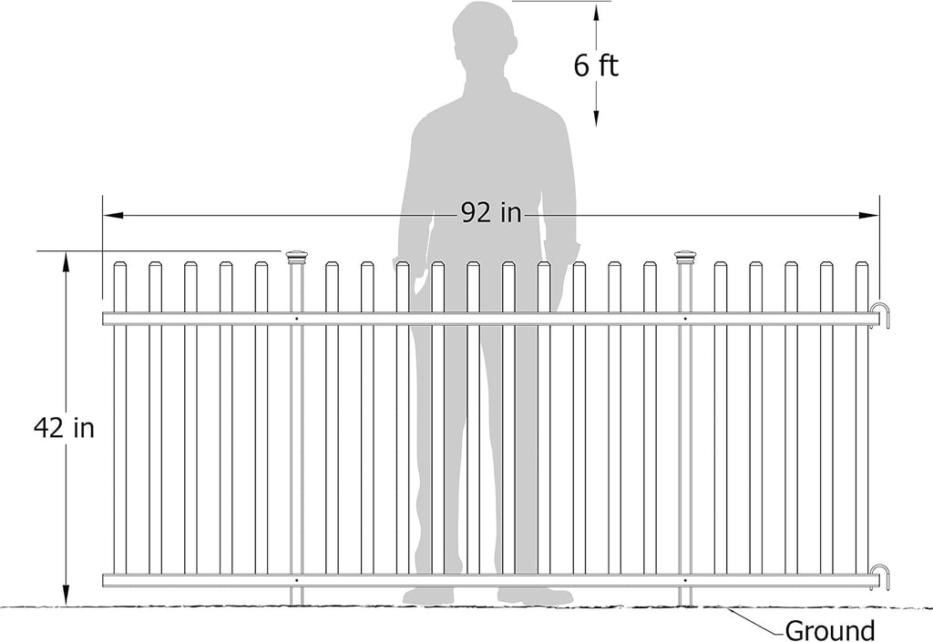 Lightweight Portable Vinyl Picket Fence Kit with Metal Base, White S57984
