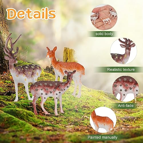 60 Pcs Mini Plastic Deer Figurines Cake Toppers B488
