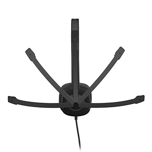 Wired Stereo Headset with Noise-Cancelling Microphone, 3.5 mm Audio Jack, Black V906995