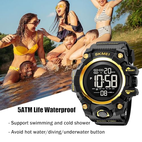 Large Face Digital Sports Watch with LED Backlight P96477