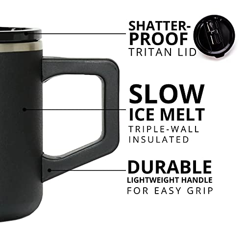 16oz Triple Wall Stainless Steel Insulated Coffee Mug with Lid W9339
