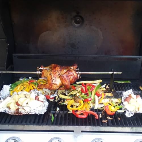 BBQ Rotisserie Grill Kit with 120V 4W Motor, 28" Spit Rod, 2 x 4 Forks Z806355