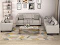 Beige Linen Fabric Sofa and Loveseat Set N2962