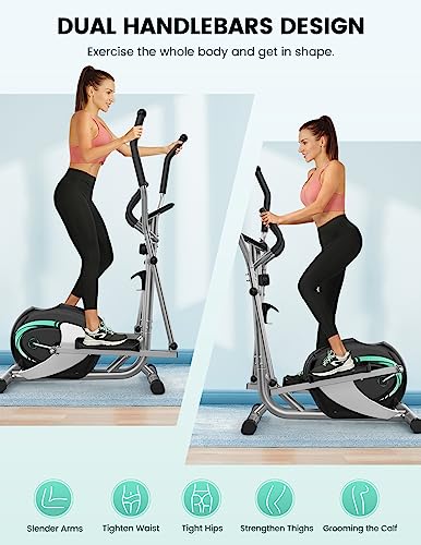 Compact Elliptical Exercise Machine with 8 Levels Adjustable Resistance T71400