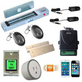 One Door Access Control Outswinging Door 300lbs Electromagnetic Lock with Wireless Receiver and Remote and Smartphone Controlled WiFi Kit K82665