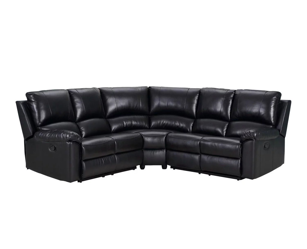 Black Leather Power Reclining Sectional K909