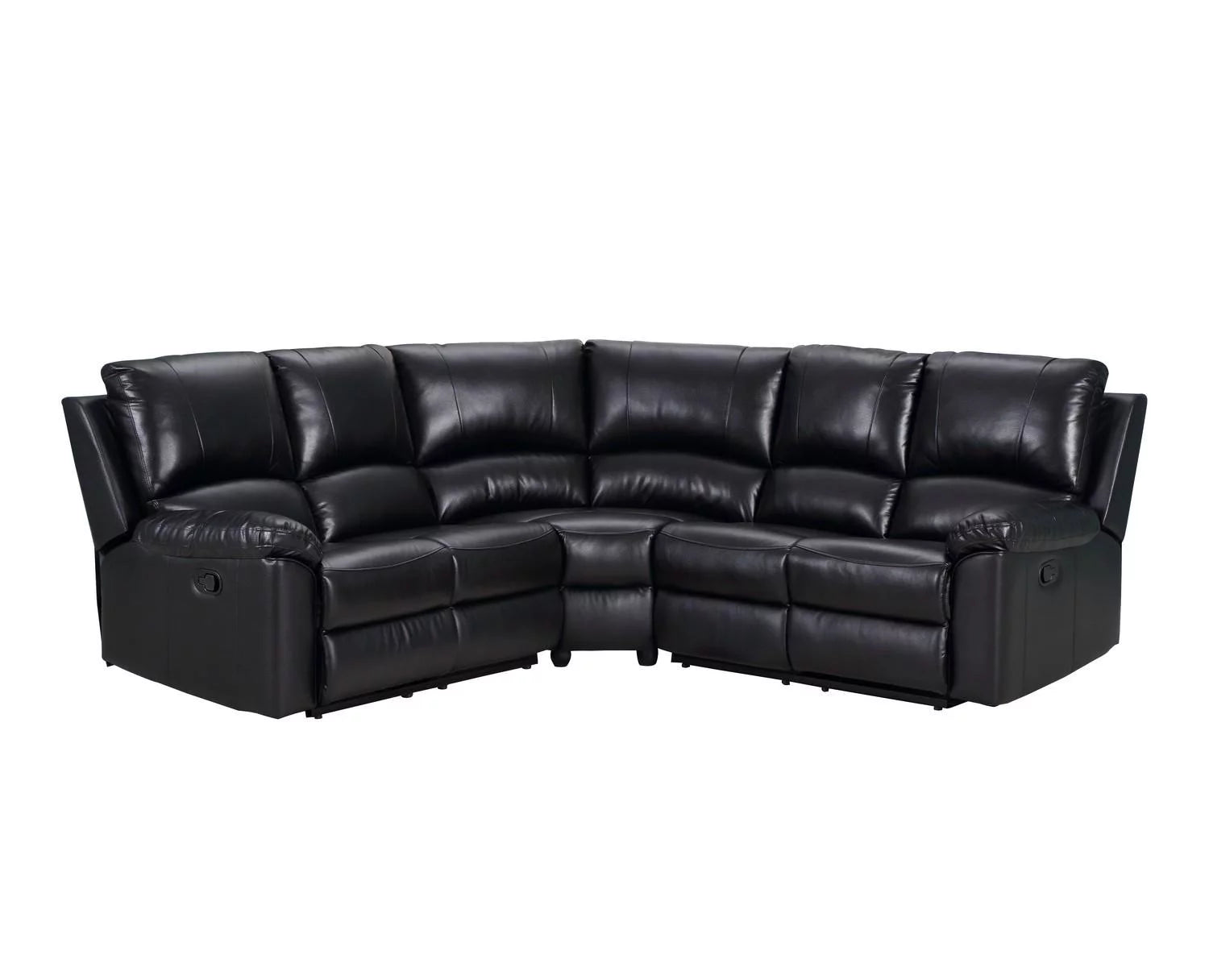 Black Leather Power Reclining Sectional K909