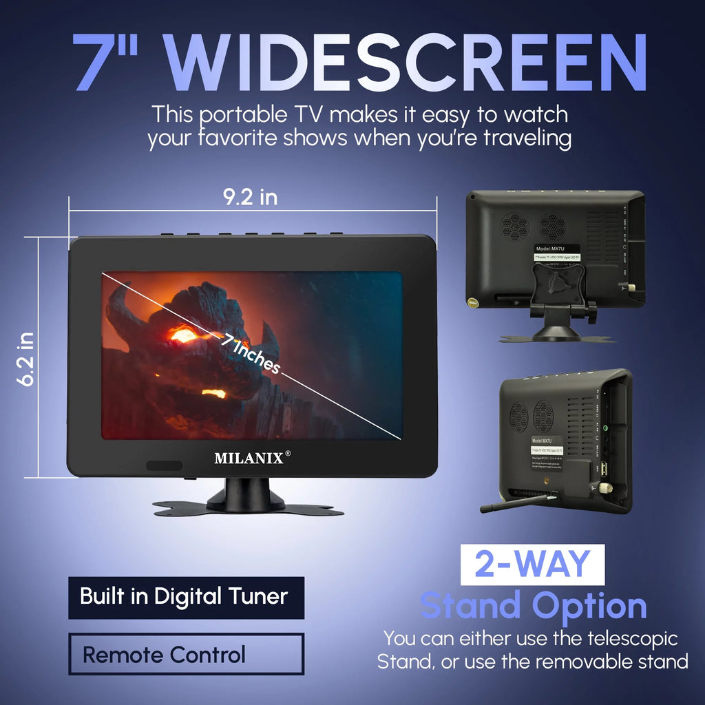 7" Portable LCD TV with Remote Control K6025