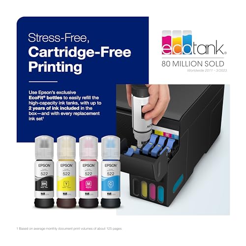 Wireless Color All-in-One Supertank Printer with Scan and Copy, Black Z645686
