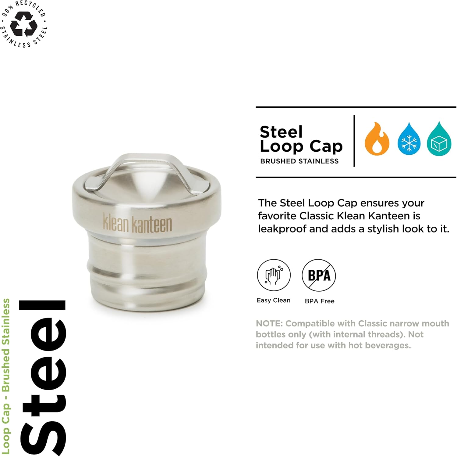 Brushed Stainless Cap Y3076