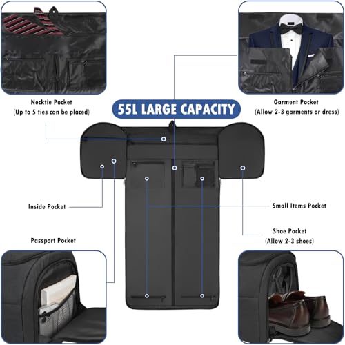 Navy Convertible Garment Bag with Shoe Compartment E295