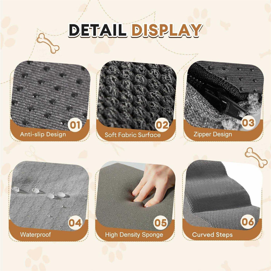 Extra Wide Pet Steps with Non-Slip Waterproof Fabric Cover J53260
