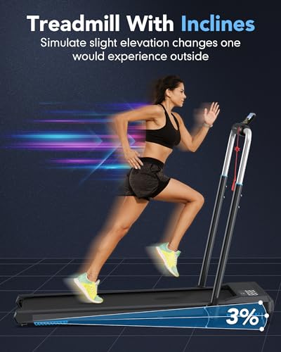 Incline Walking Pad Treadmill, Under Desk Treadmill 330lb Capacity B799835