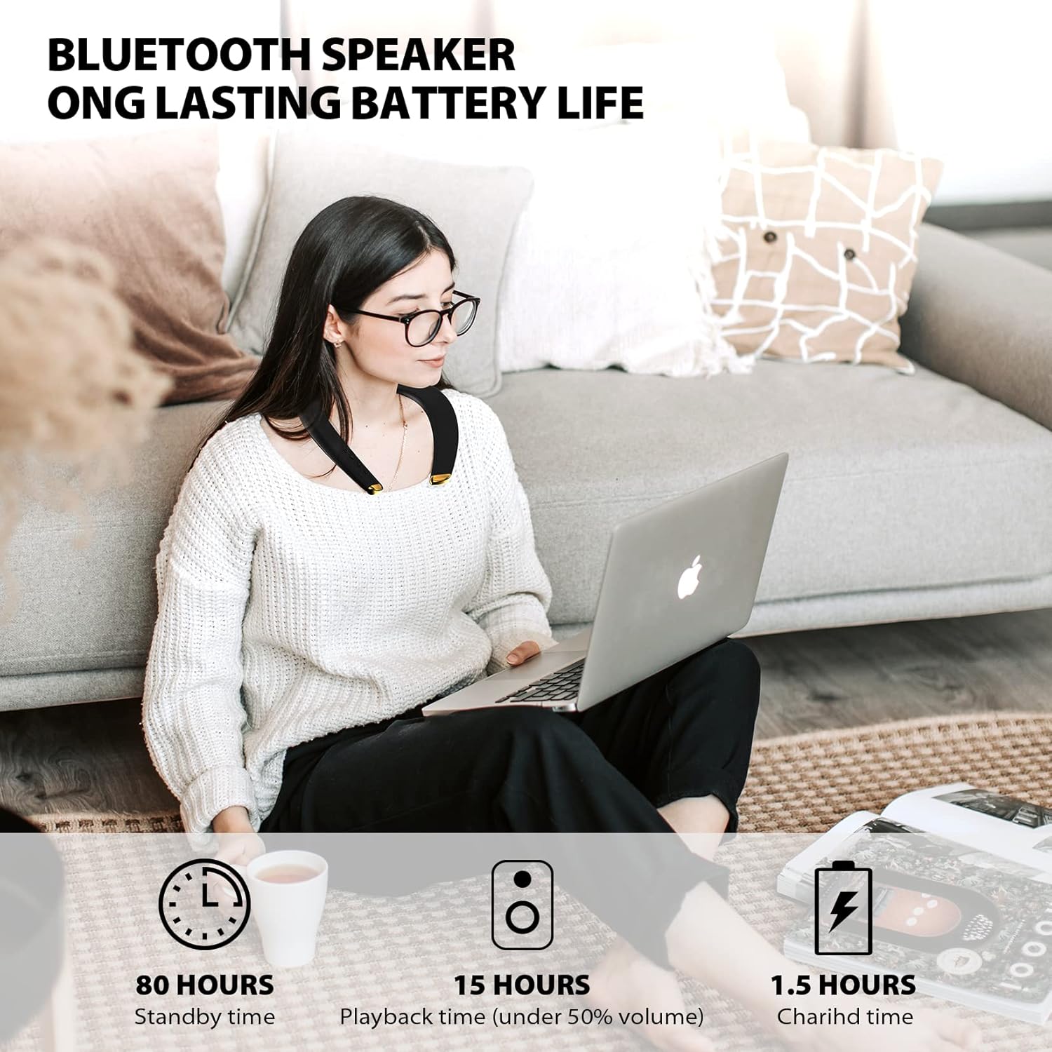 Black Wireless Wearable Bluetooth Speaker A484