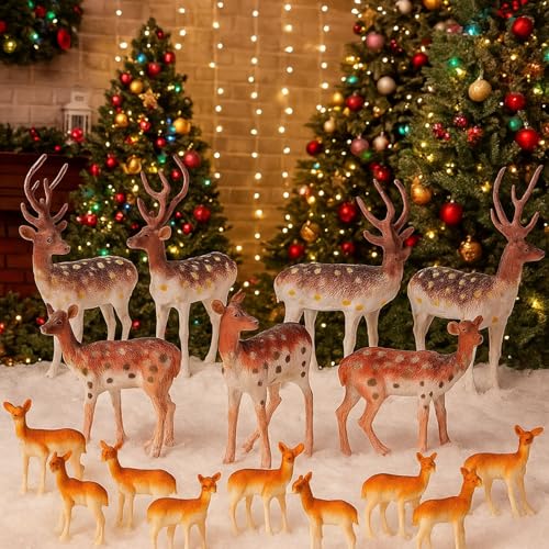 60 Pcs Mini Plastic Deer Figurines Cake Toppers B488